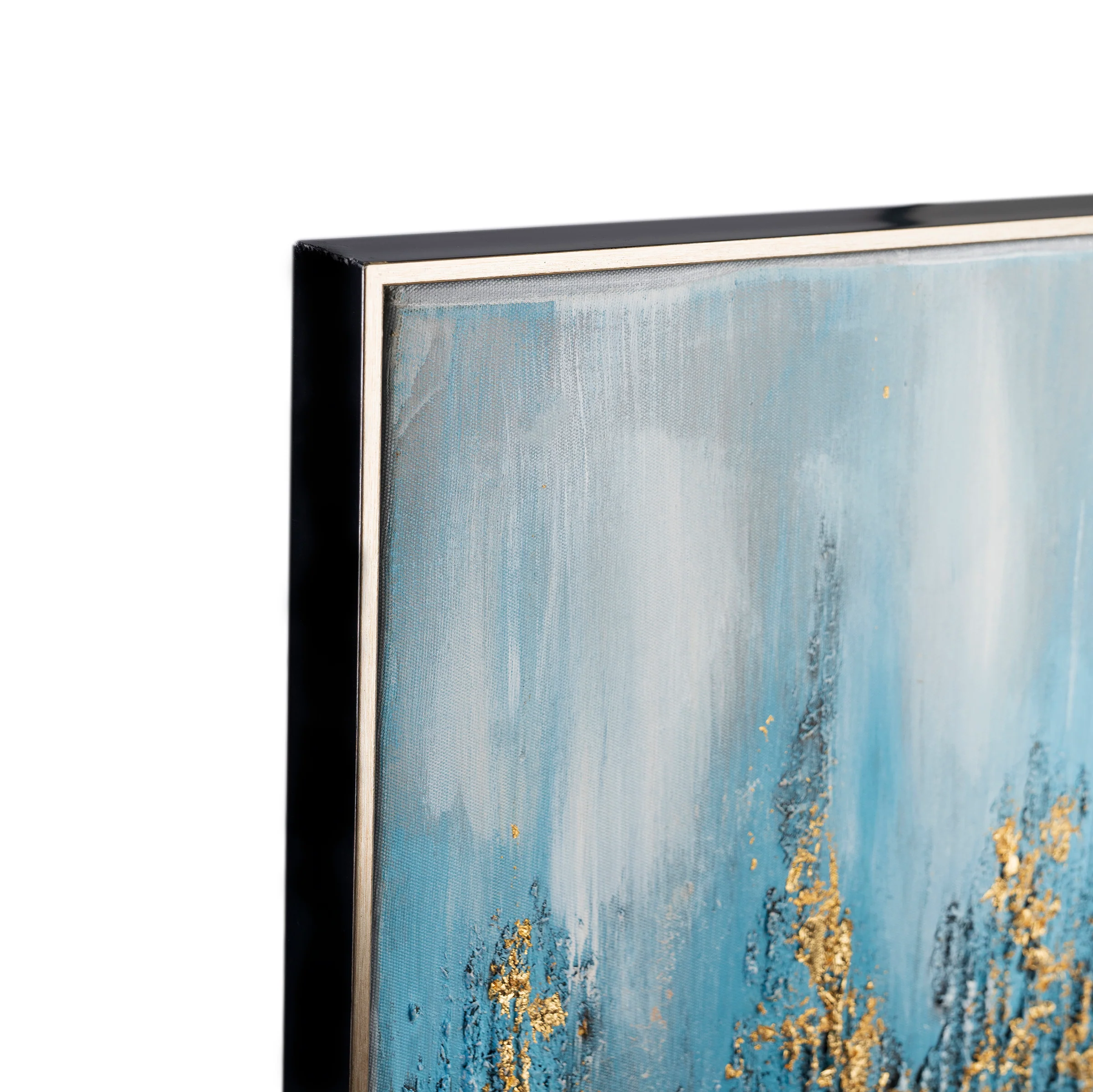 A Beautiful Abstract Melting Pot 100% Hand Painted Wall Painting (With Golden Outer Floater Frame frame) - Image 3