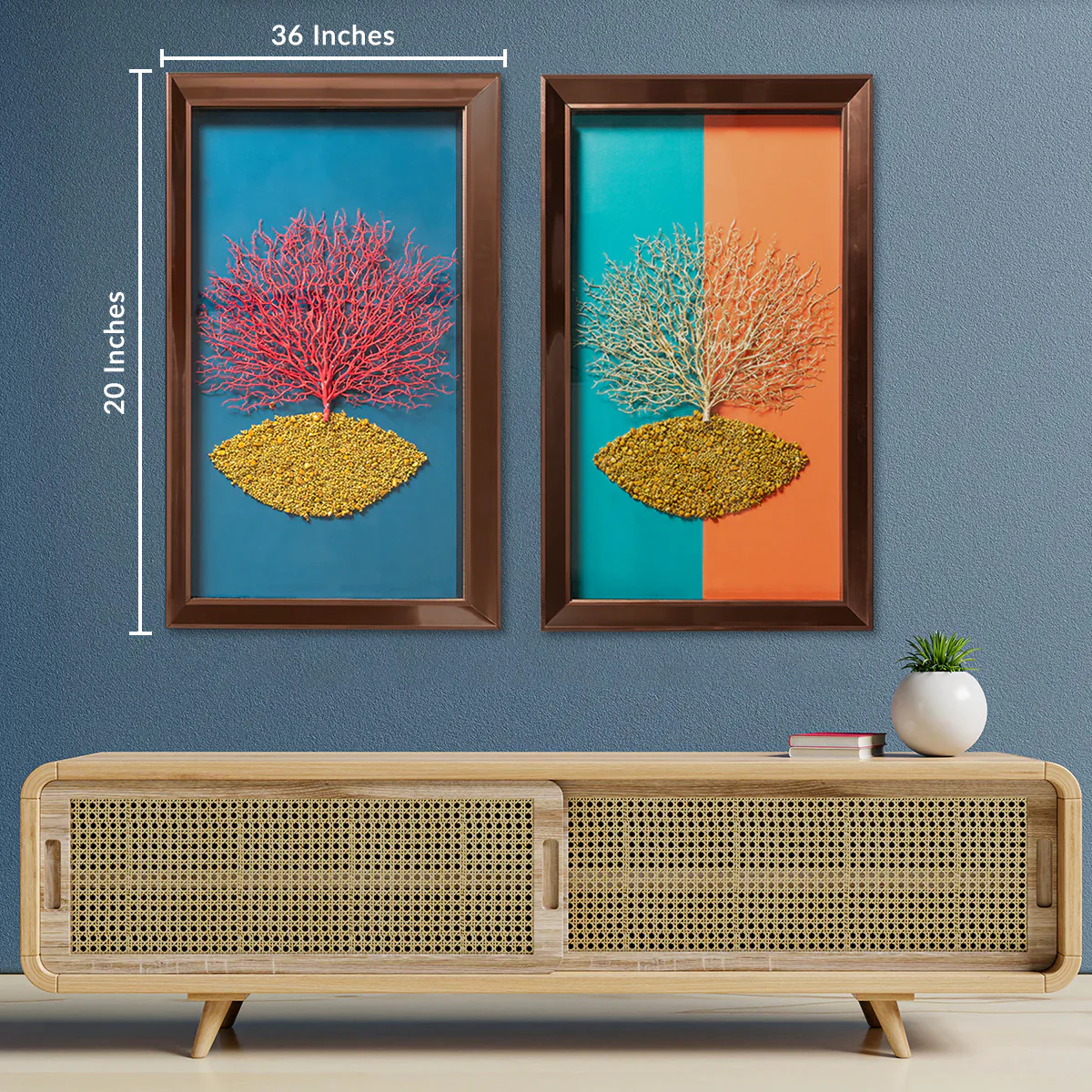 A Symphony of Trees Shadow Box Wall Decoration Piece Pair - Set of 2 - Image 2