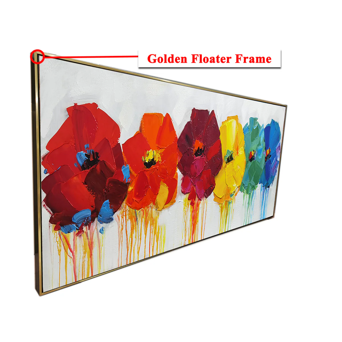 Abstract Prism 100% Hand Painted Wall Painting (With Outer Floater Frame) - Image 3