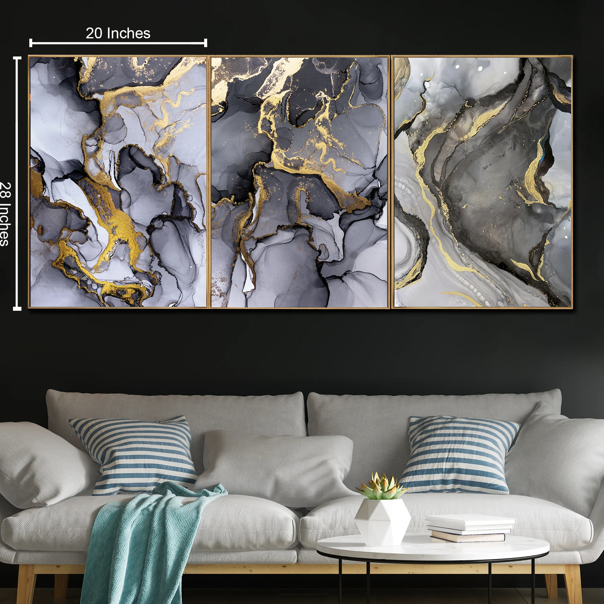 Abstract Reverie Canvas Art Paintings - Set of 3 - Image 2