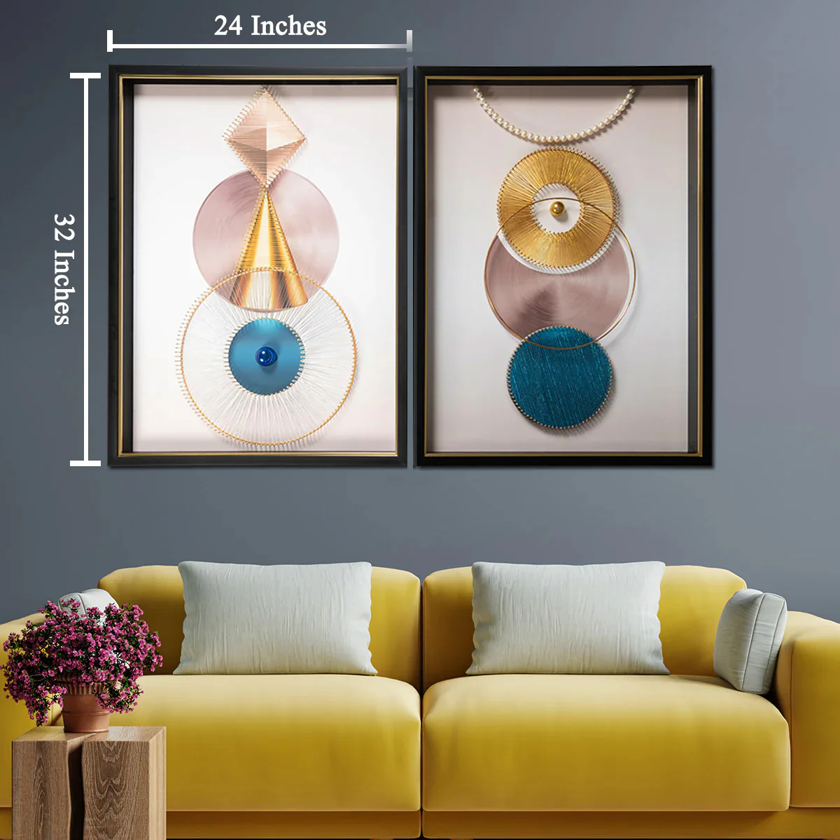 Abstracted Ecstasy Shadow Box Wall Decoration Showpiece - Pair - Image 3