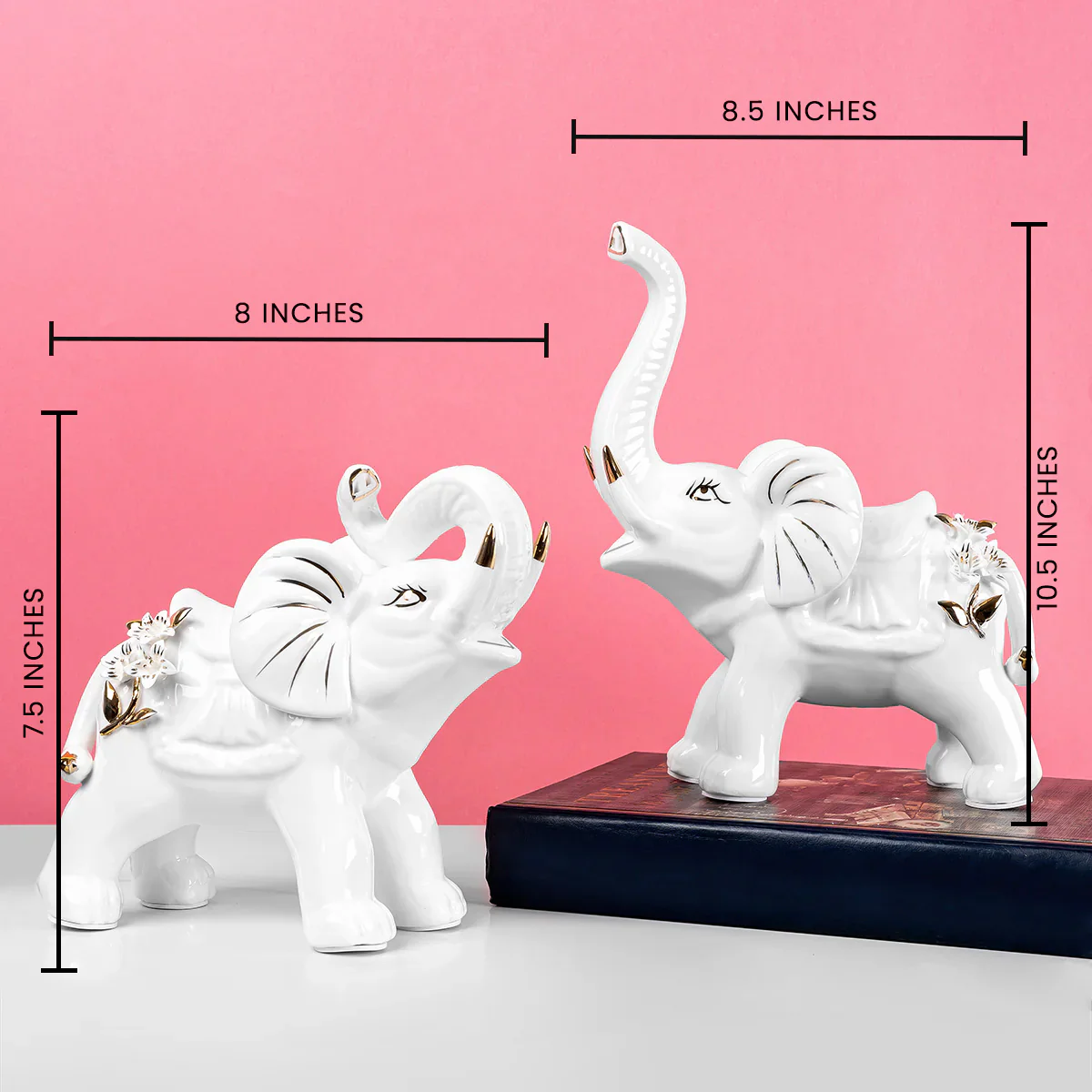 Adorable Elephant Ceramic Decorative showpiece - Image 2