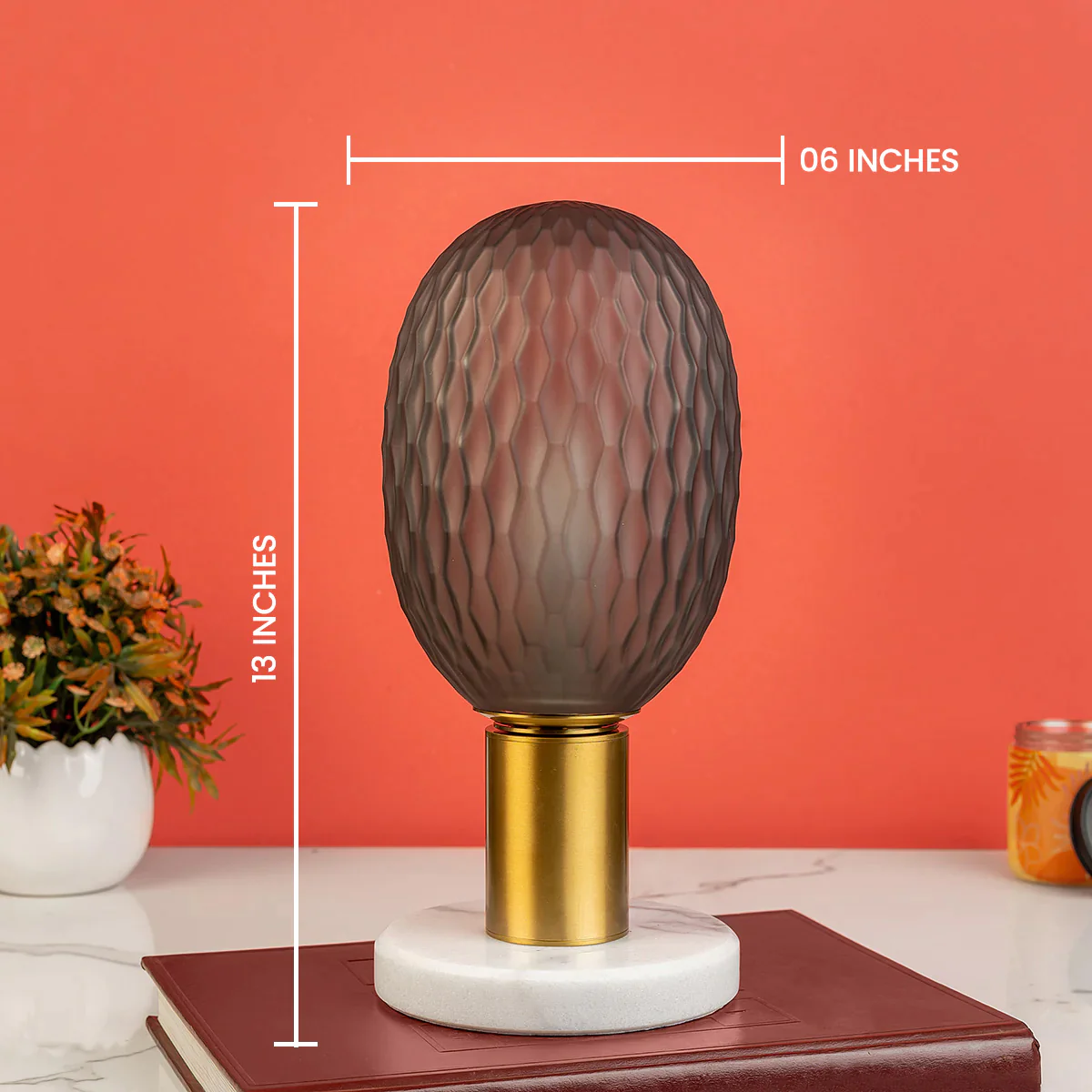 Amaryllis Glass designer Table Lamp for Bedroom - Image 3