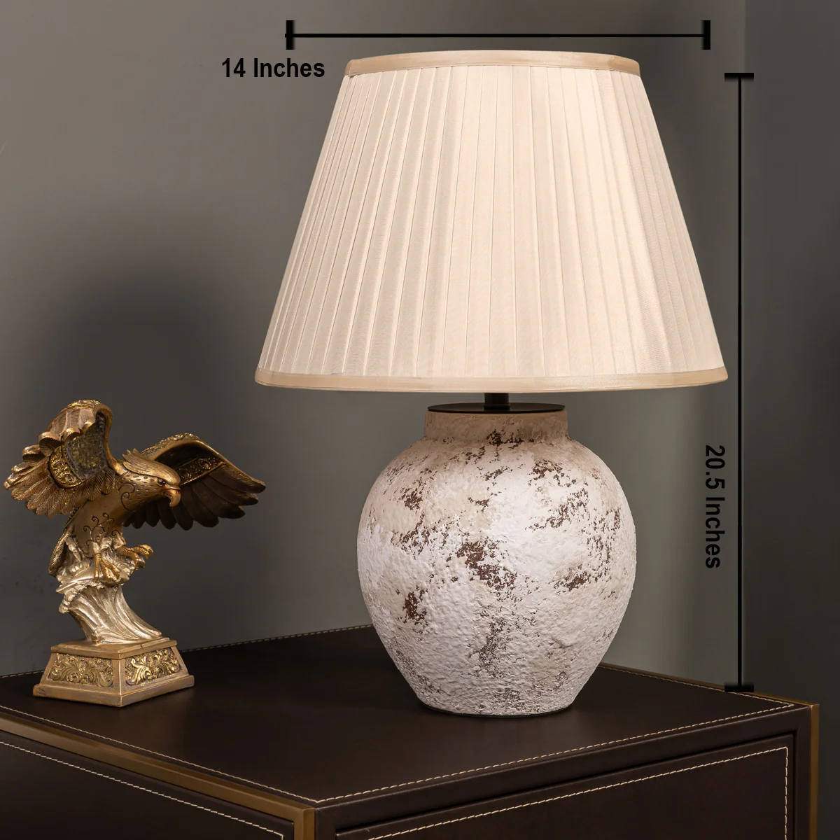 Antique Earth Ceramic Table Lamp - Image 2