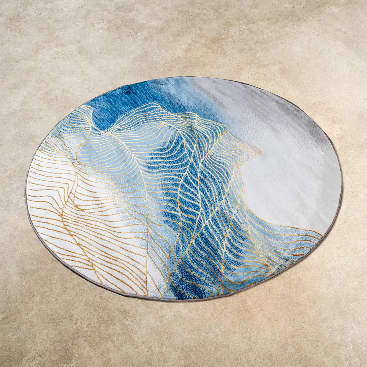 Aqua Marine Circular Floor Rug(6.5 x 6.5 Feet) - Image 2