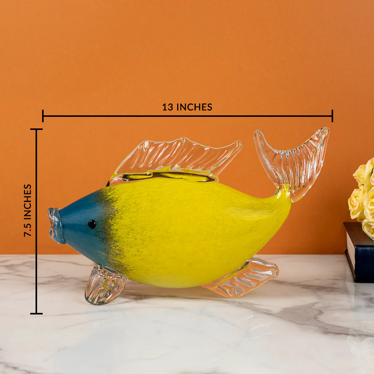 Aqua Marine Handblown Glass Fish & Decorative showpiece - Image 2