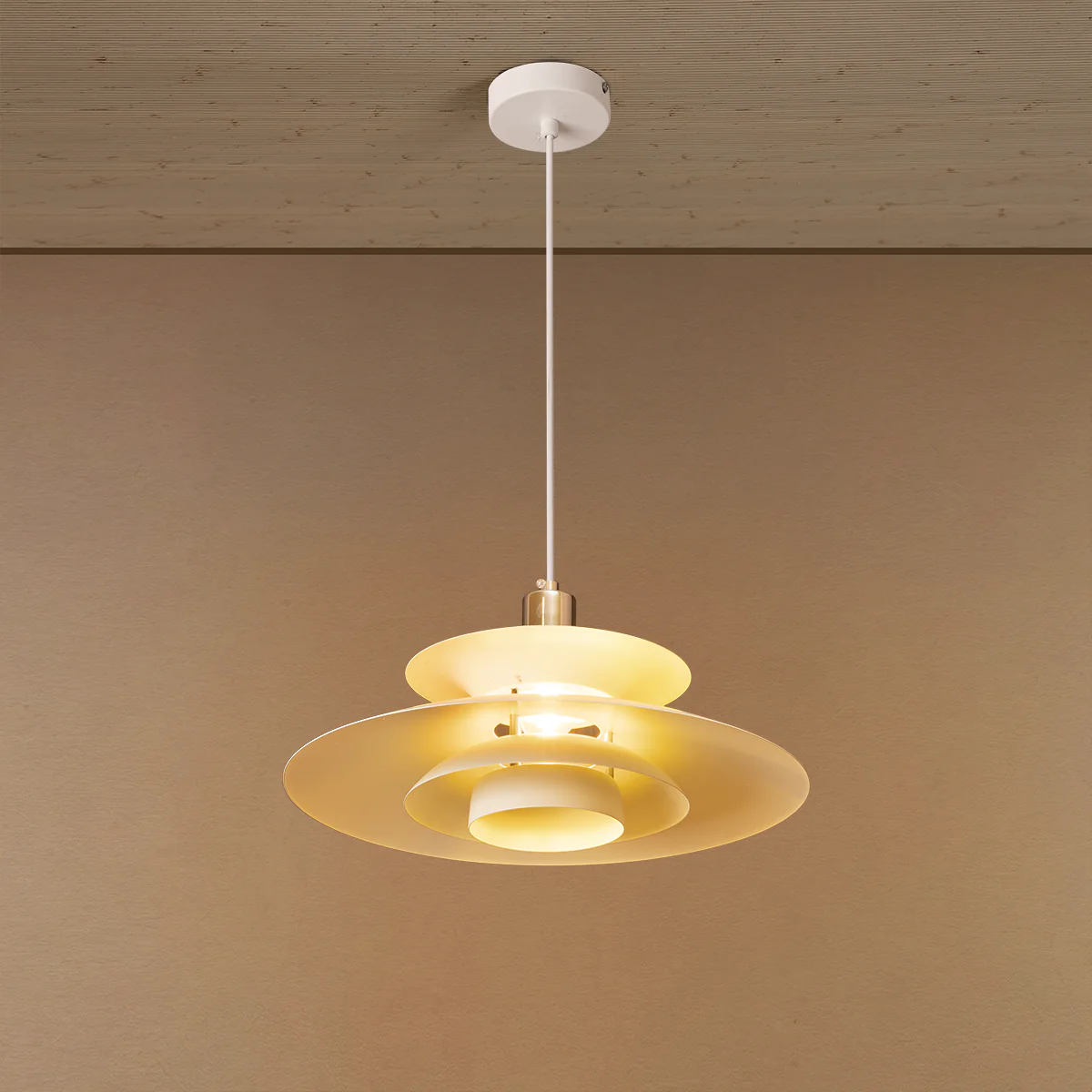 Arctic Wave UFO Pendant For Living Room & Item for Home Decoration - White
