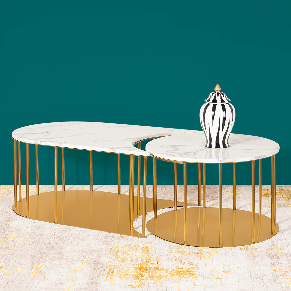 Aristocrat Aura Centre Table Design For Home - Set of 2 (Stainless Steel) - Image 3