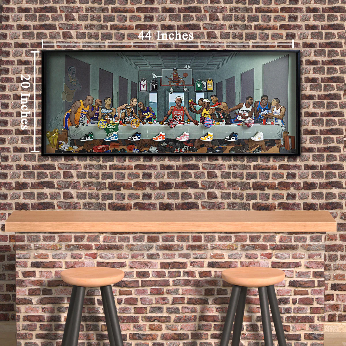 Basketball Legends Shadow Box Wall Decoration Piece - Grey - Image 3