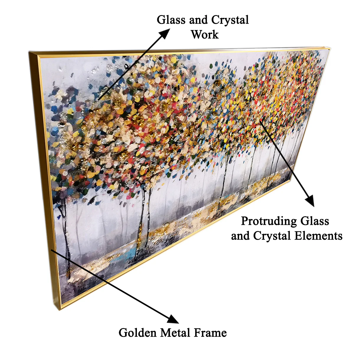 Autumn Affection Framed Crystal Glass Art Wall Painting - Image 2