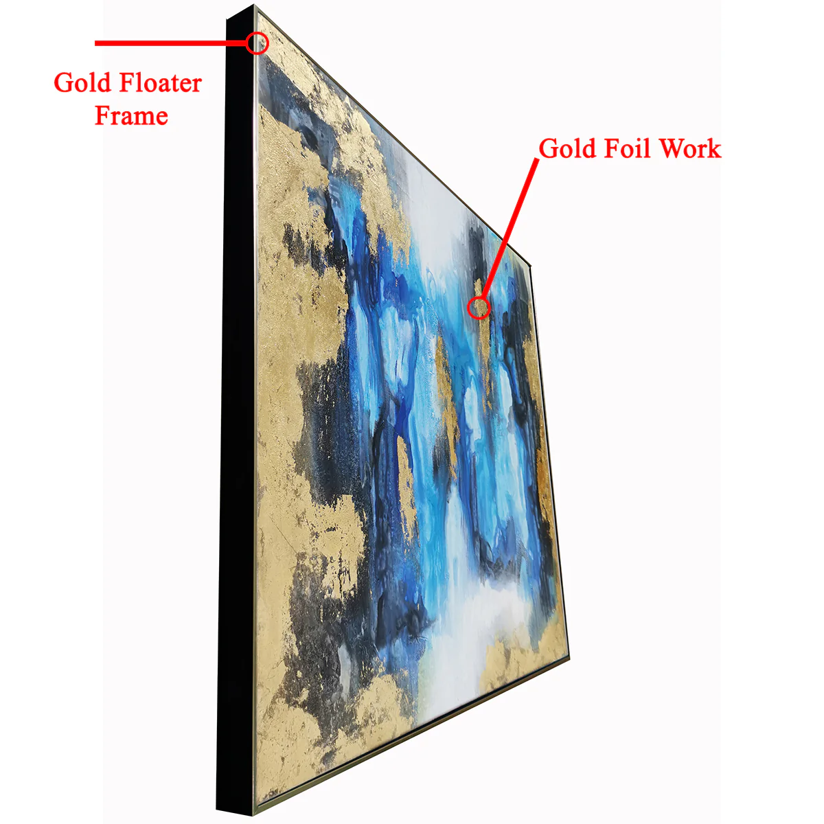 Beauty in Abstraction 100% Hand Painted Wall Painting (With Outer Floater Frame) - Image 3