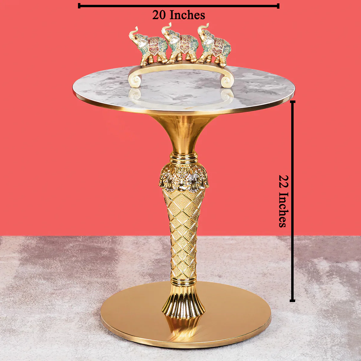 Bella Round Accent Side Table (Aluminium Casting) - Image 3