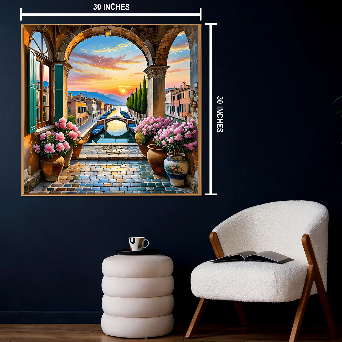 Blooming Sunset Pathway Canvas Wall Art Print - Image 2