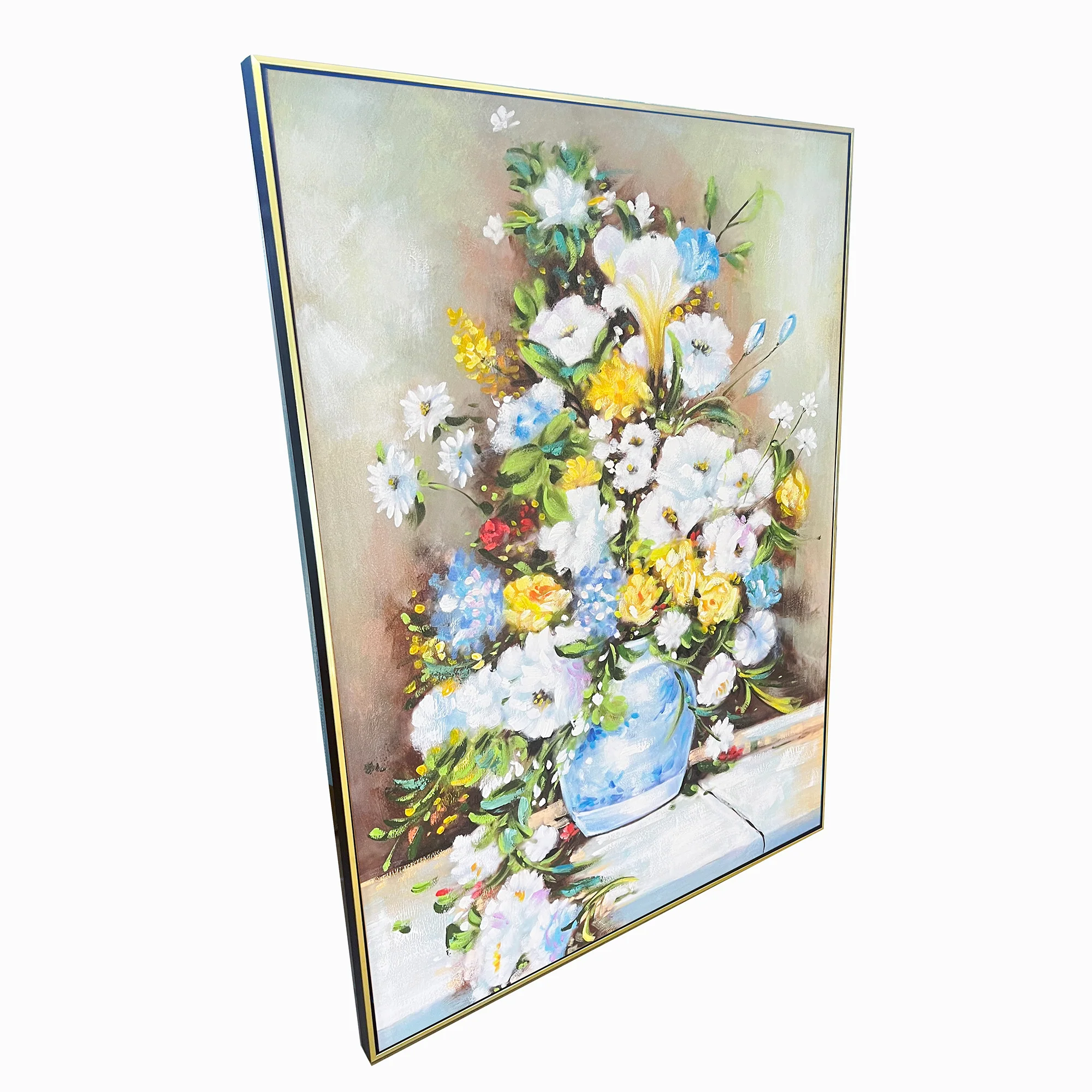 Blossoming Joy Wall Art Hand Wall Decor Paintings for Home (With outer Floater Frame) (34x45.5 Inches) - Image 3