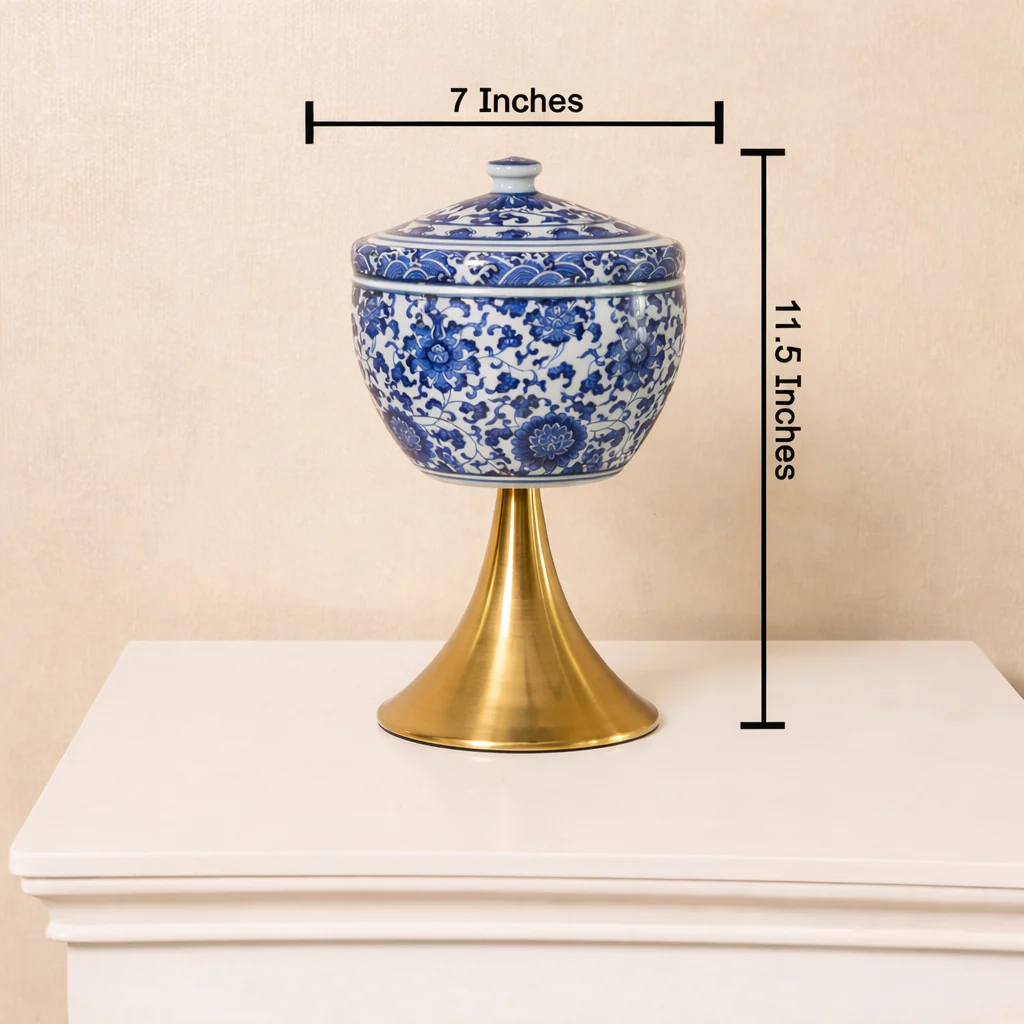 Blue Dynasty Jar & Item for Home Decoration (Big) - Image 2