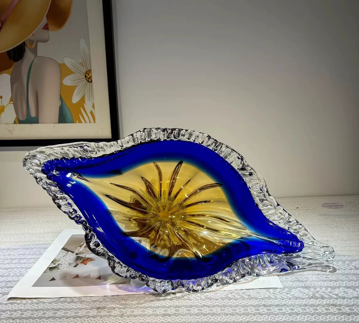 Blue Horizon Charm Handblown Glass Vase & Decorative showpiece - Image 2