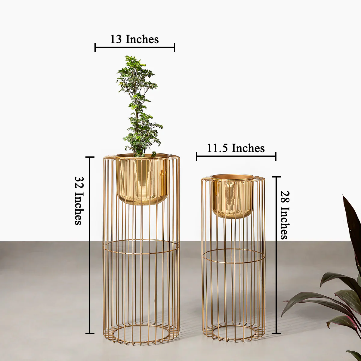 Botanic Couture Planters Set of 2 - Gold - Image 3