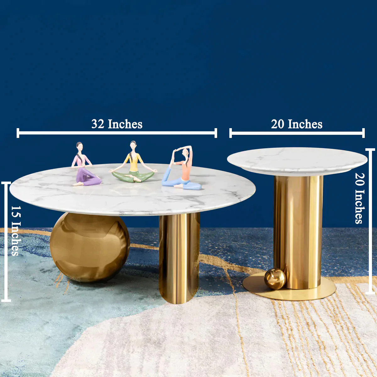 Brooklyn Set of 2 Nesting Coffee Table - GOLD (Stainless Steel) - Image 3