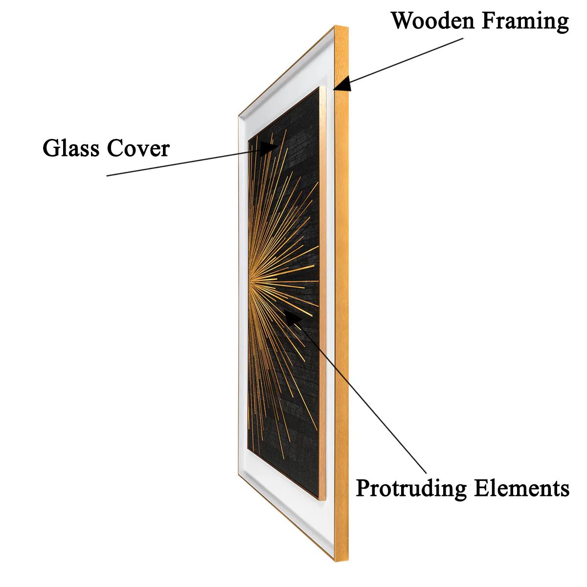 Burst of Light Shadow Box Wall Decoration Piece - Image 2