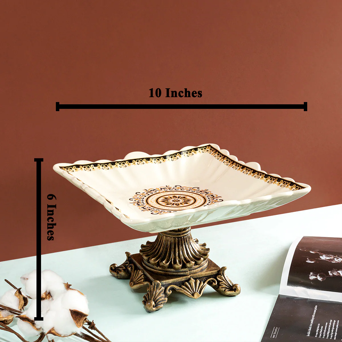 Cara Ivory Ornate Ceramic Showpiece and Serveware - Image 2