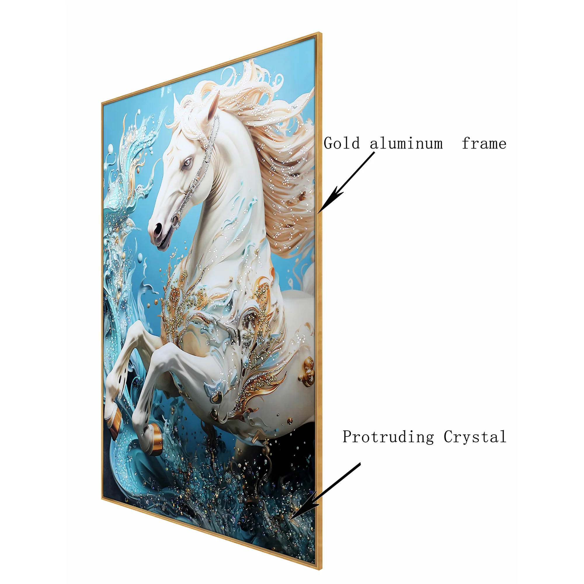 Celestial Equine Symphony Crystal Wall Decor Paintings for Home - Image 3