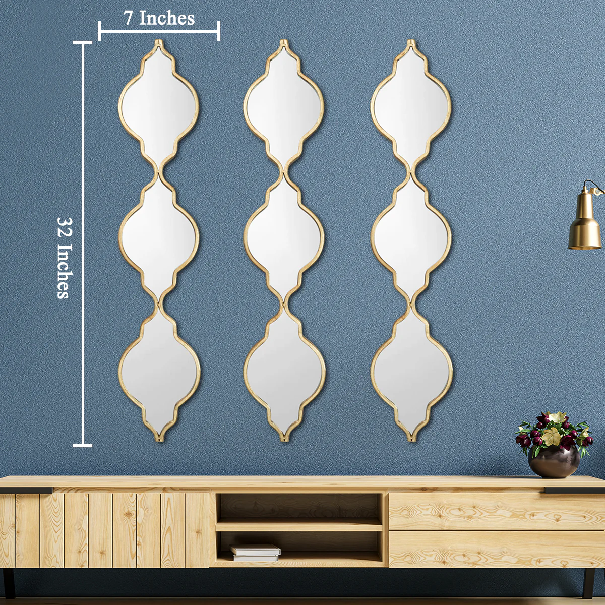 Celtic Artisan Designer Wall Mirror - Set of 3 - Image 2