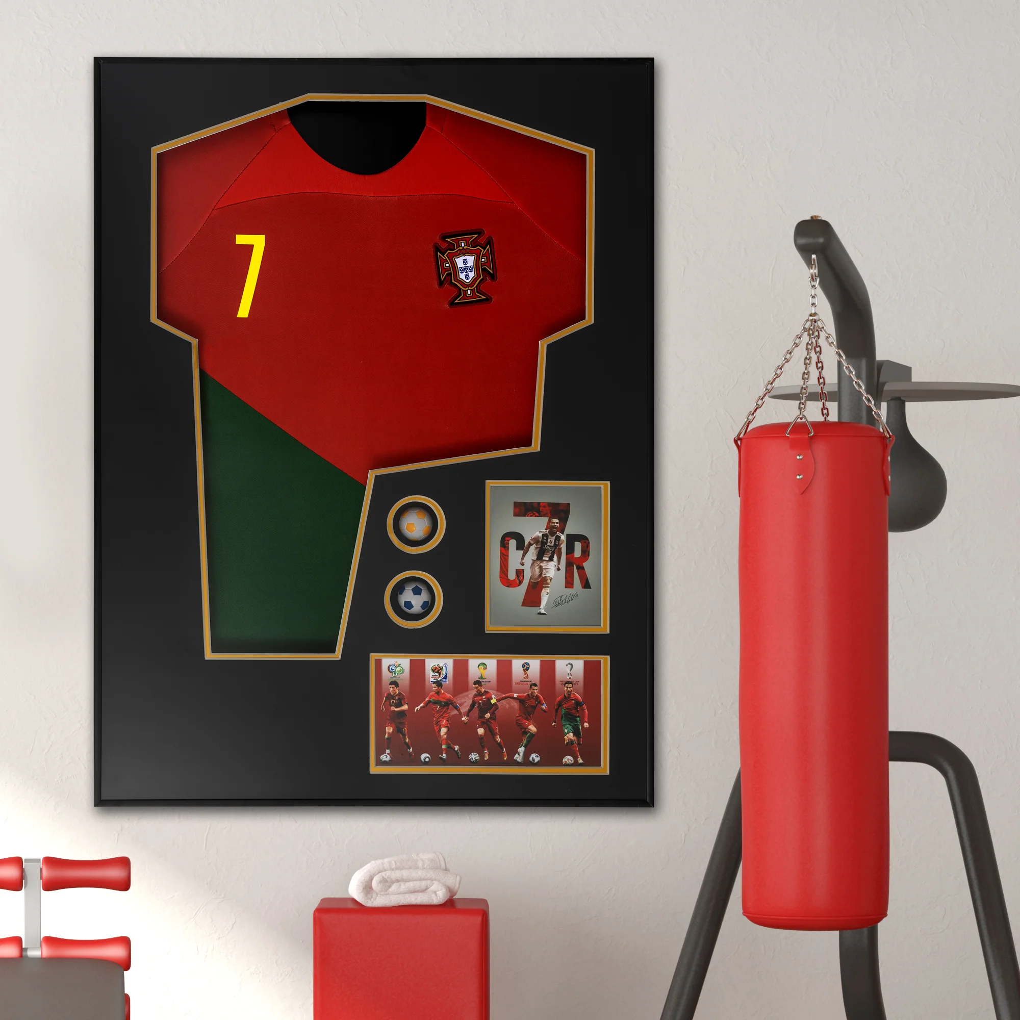 Cristiano Ronaldo Portugal Pop Art Shadow Box