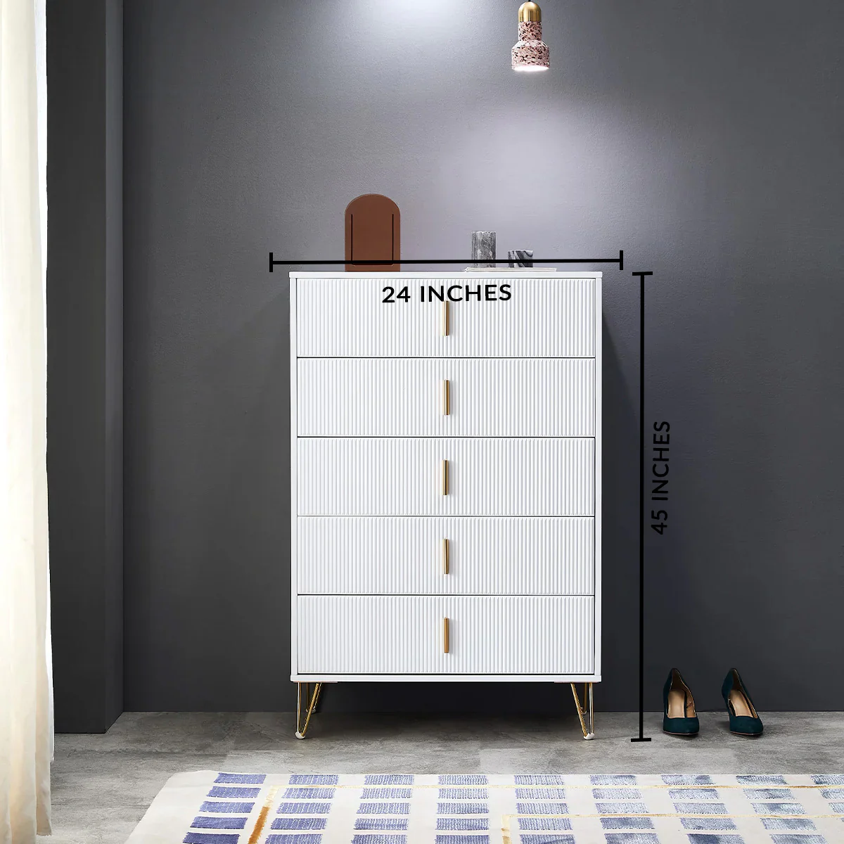 Classic Elegance Five-Drawer Cabinet & Side Table - Image 2