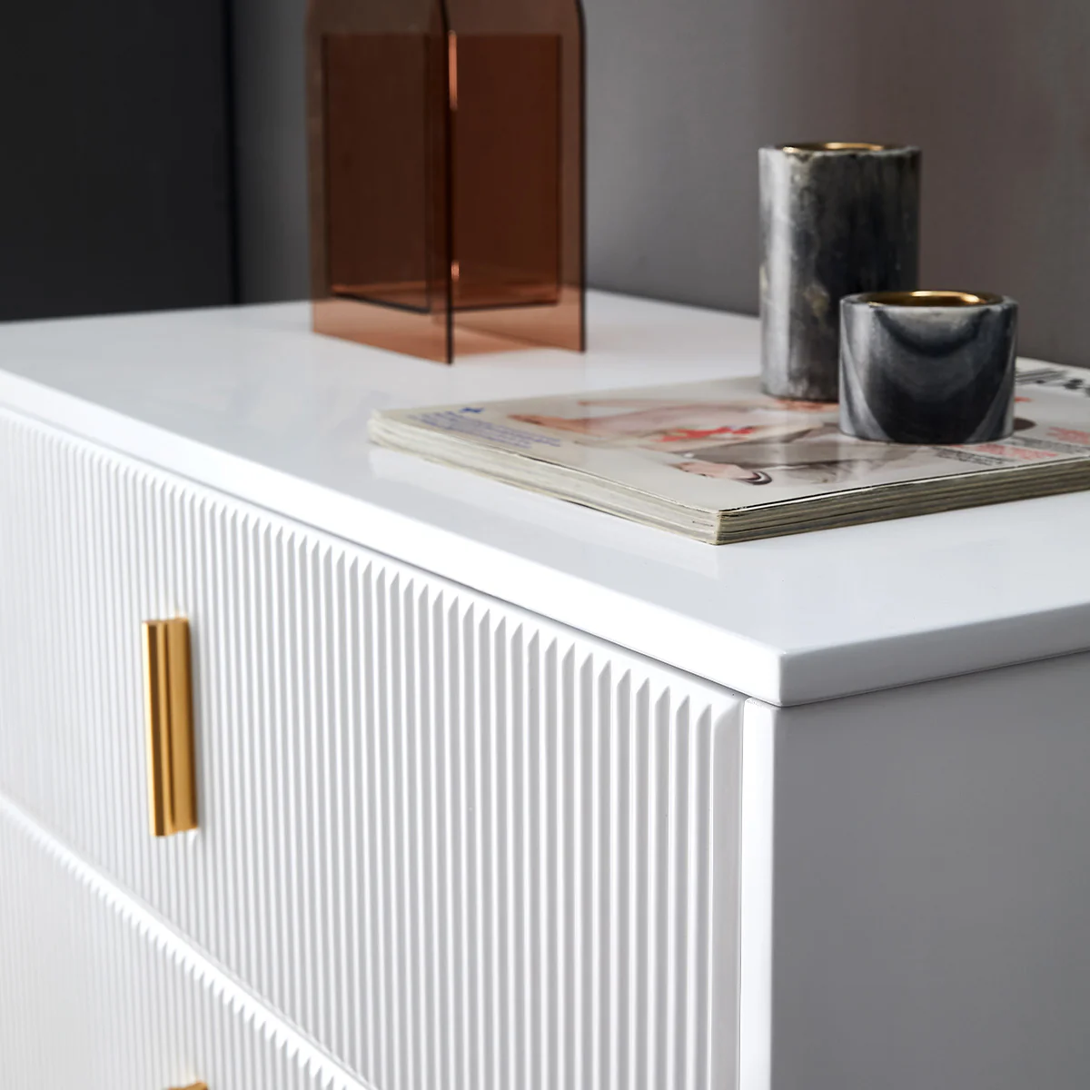 Classic Elegance Five-Drawer Cabinet & Side Table - Image 7