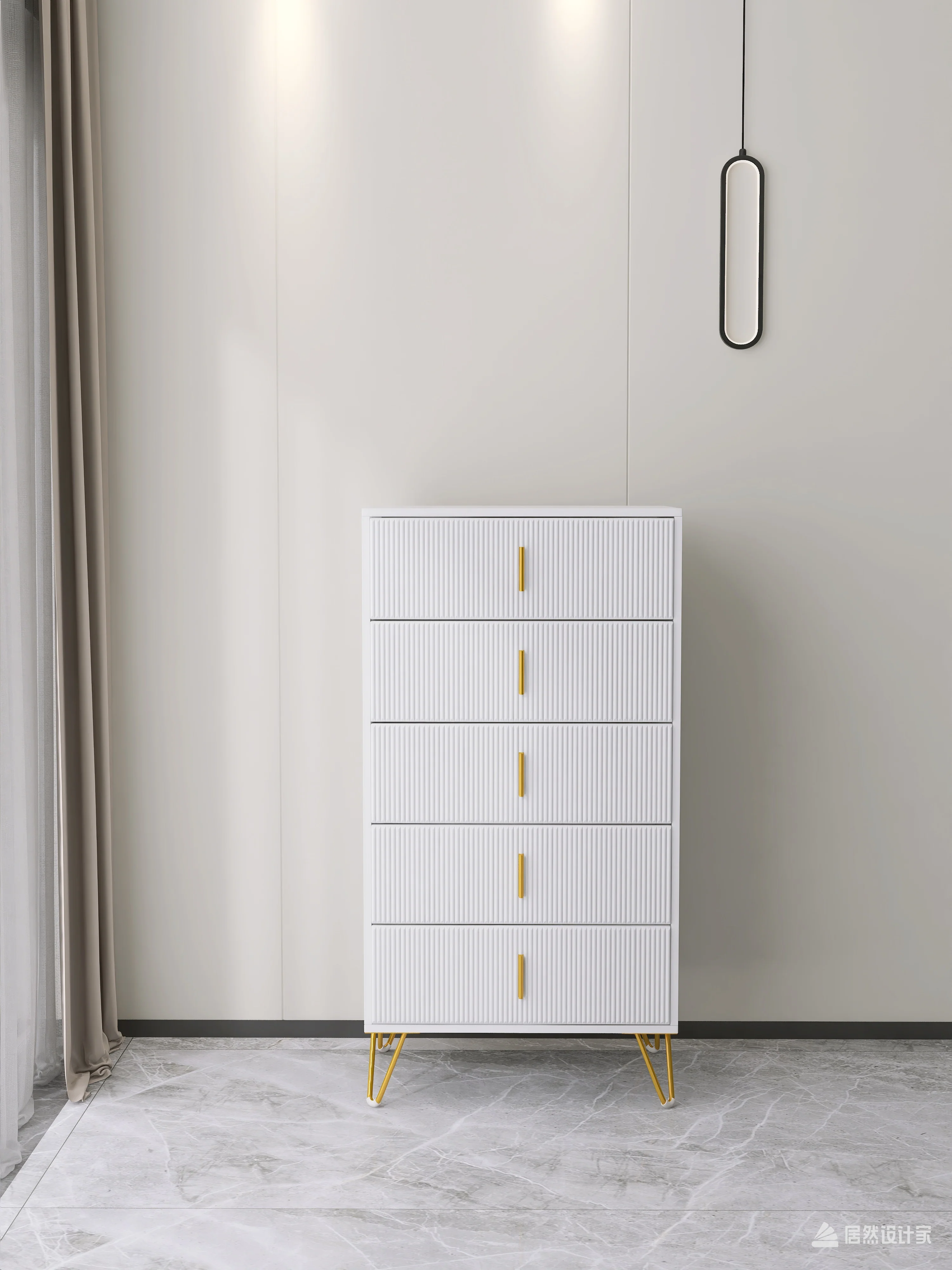 Classic Elegance Five-Drawer Cabinet & Side Table - Image 8