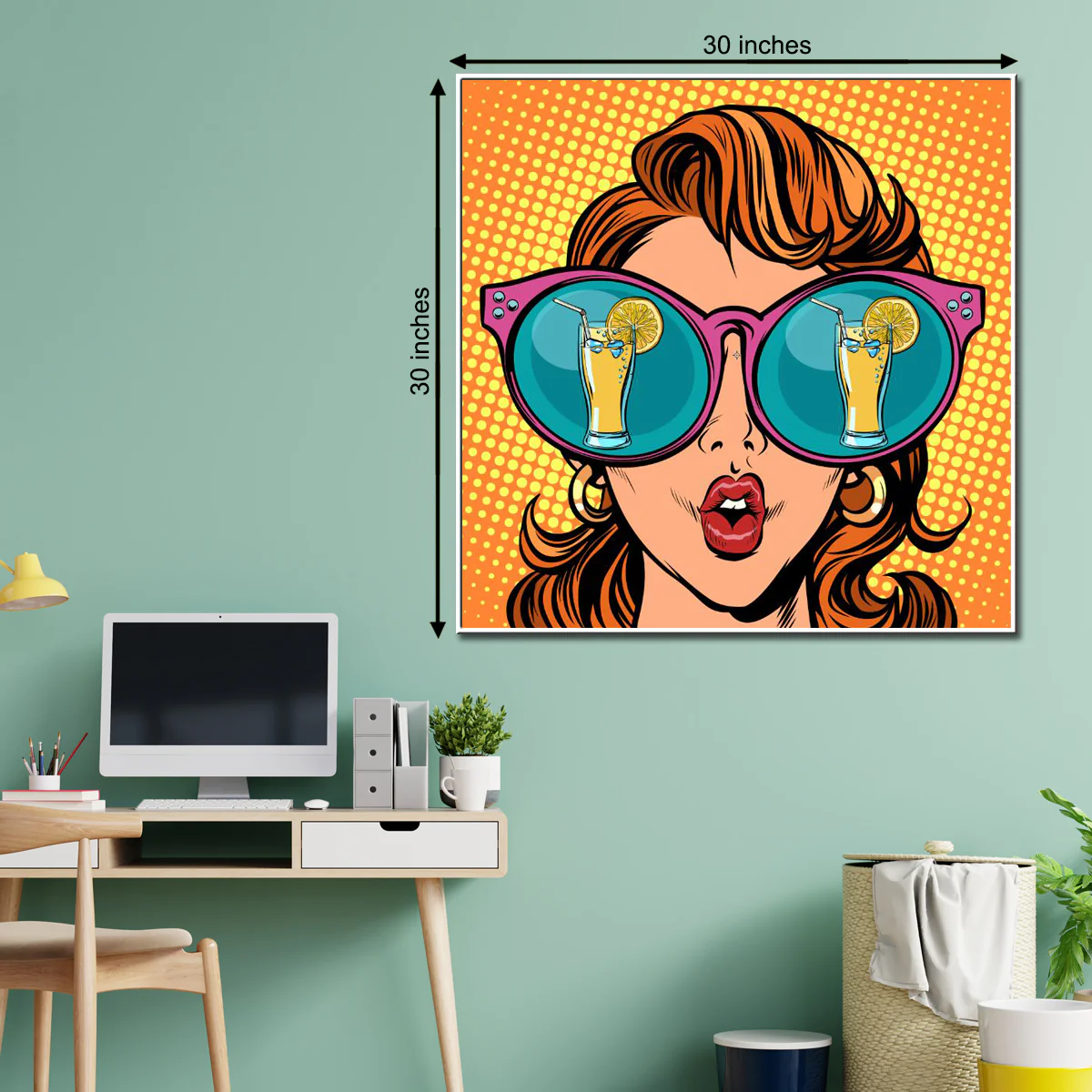 Cocktail Vibes Pop Art Framed Canvas Print - Image 2