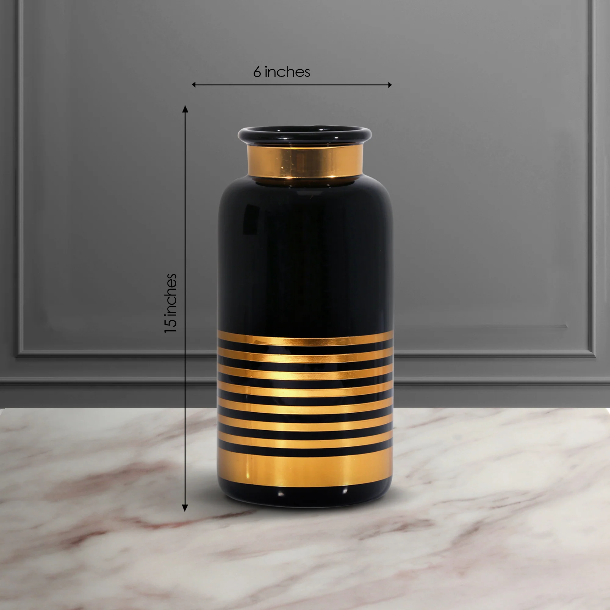 The Golden Glory Ceramic Decorative Vase - Small - Image 2