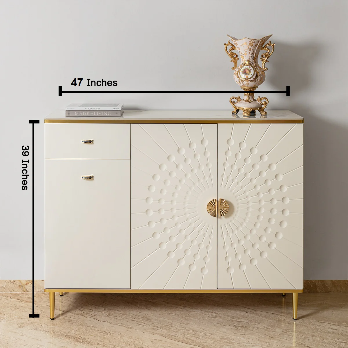 Cosmic Echo Console Table With Storage For Home & Crockery Storage Cabinet - Image 3