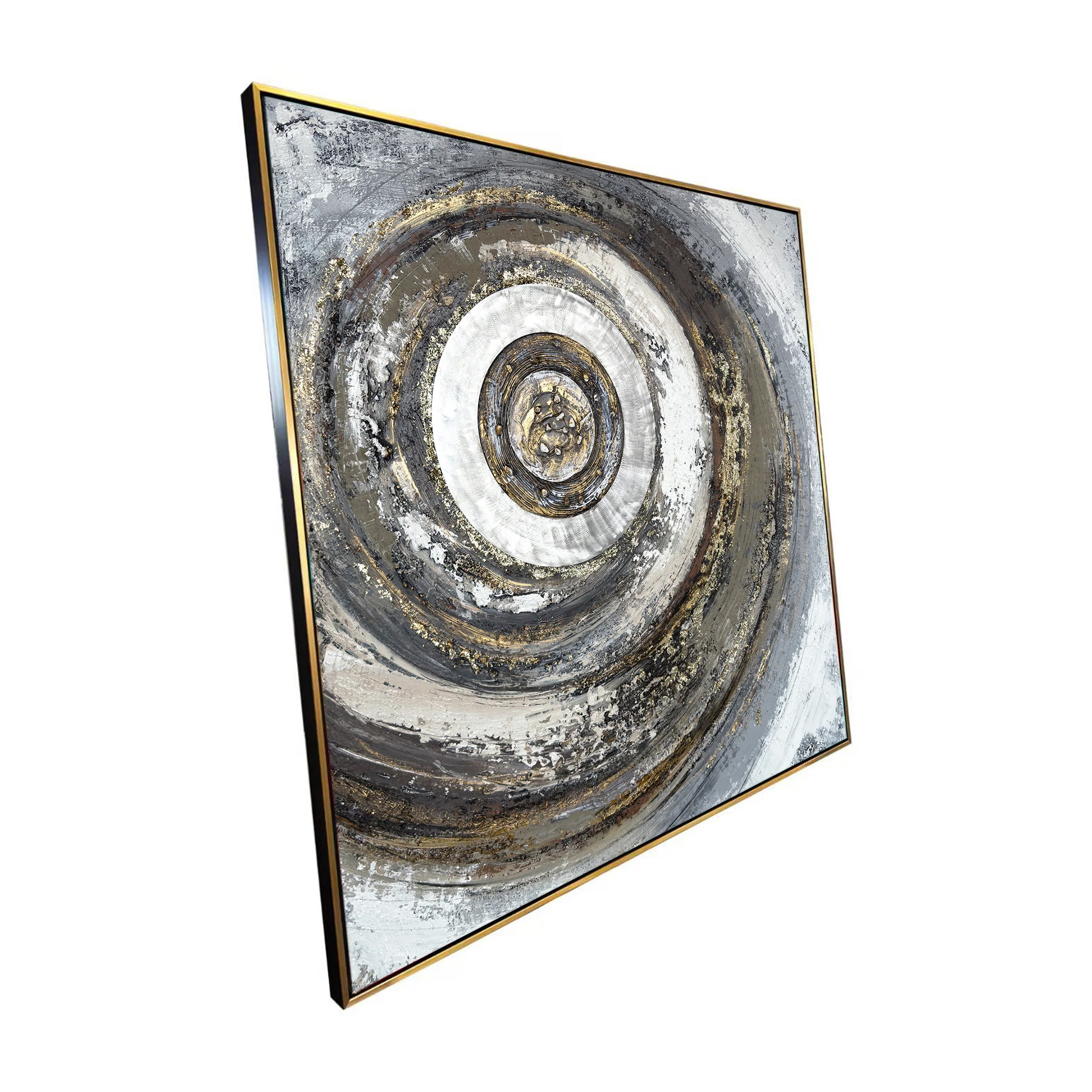 Cosmic Spiral Hand Wall Painting and Item for Wall Decoration (Comes With an Outer Floater Frame) (40x40 Inches) - Image 4