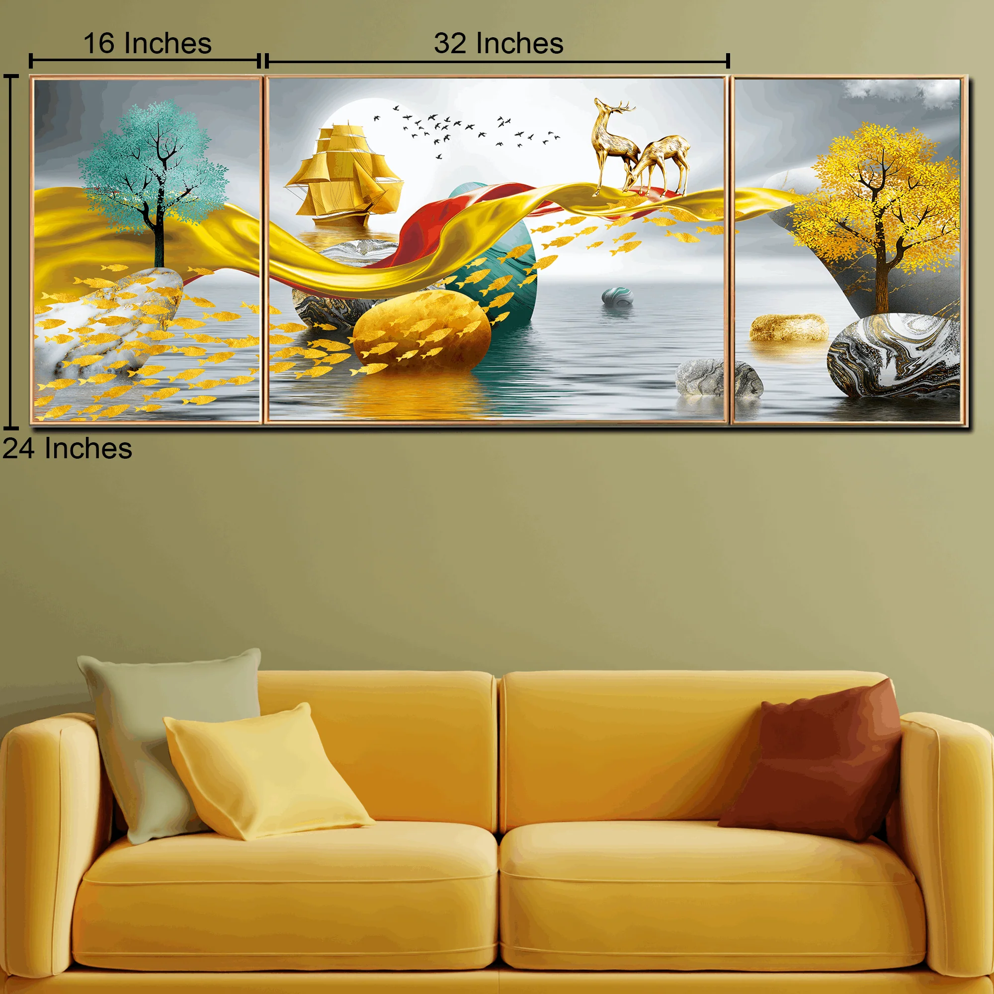 Deer in Dreamscape Canvas Painting Modern Art - Image 2