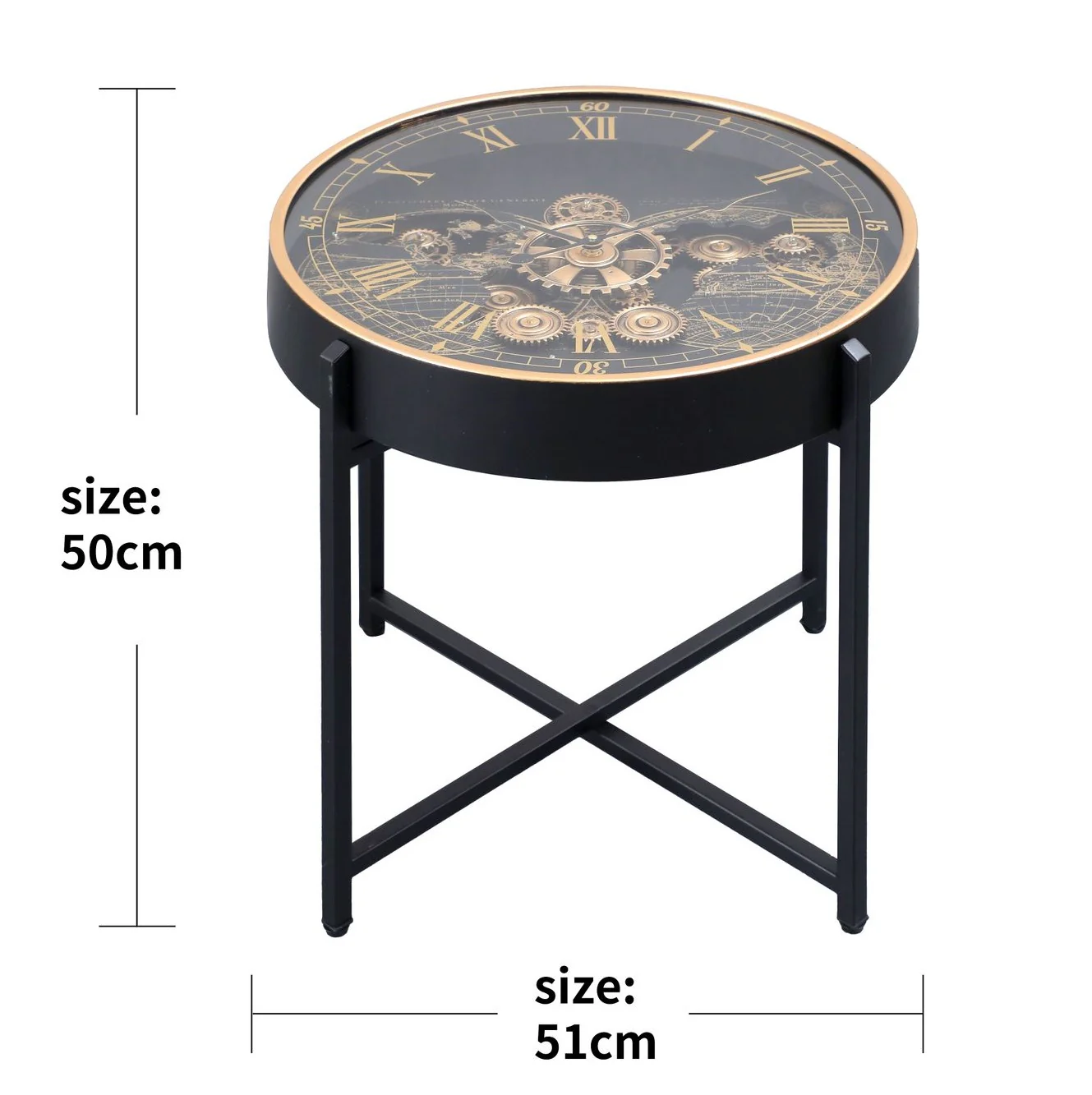 Dial Craft Luxe Tea Table Clock With Moving Gear Mechanism (Steel Body) - Image 4