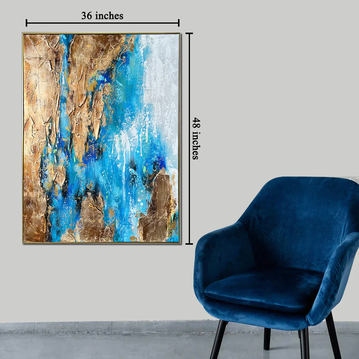 Eclectic Edge Handpainted Wall Painting (With outer Floater Frame) - Image 2