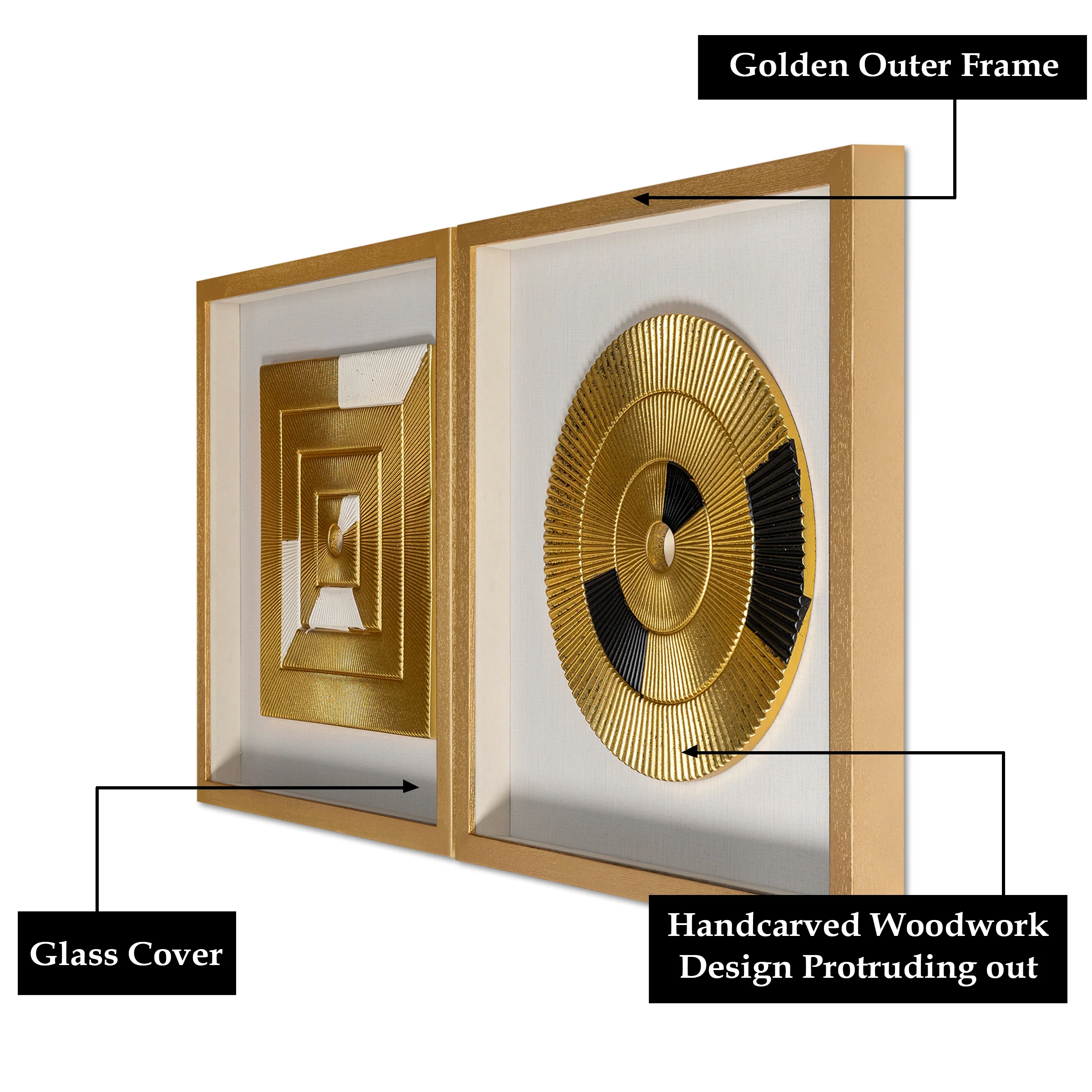 Golden Vortex Shadow Box for Wall Decoration - Image 4