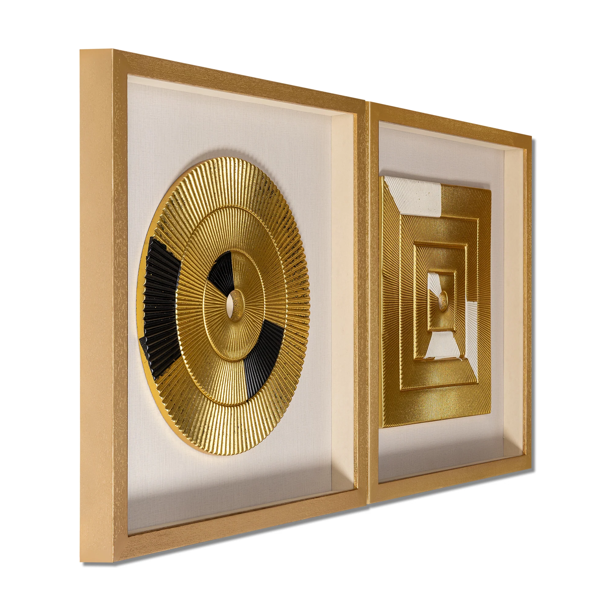 Eclipse Motion & Golden Vortex Shadow Box for Wall Decoration - Set of 2 - Image 4