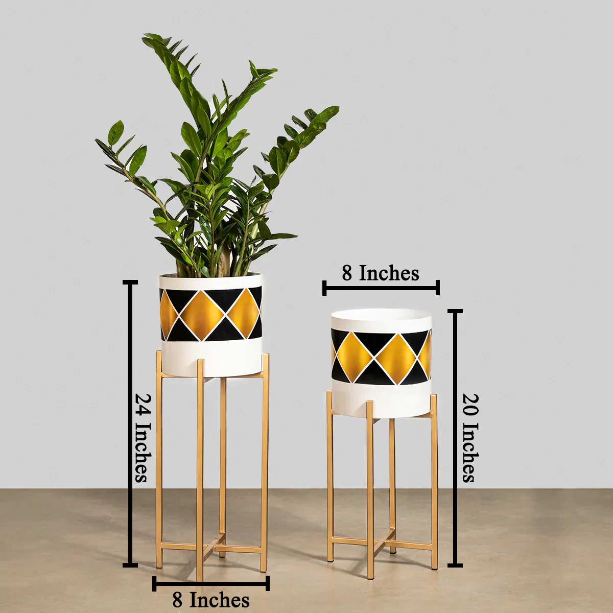 Elegance Personified Metal Planters : Set of Two - Image 2