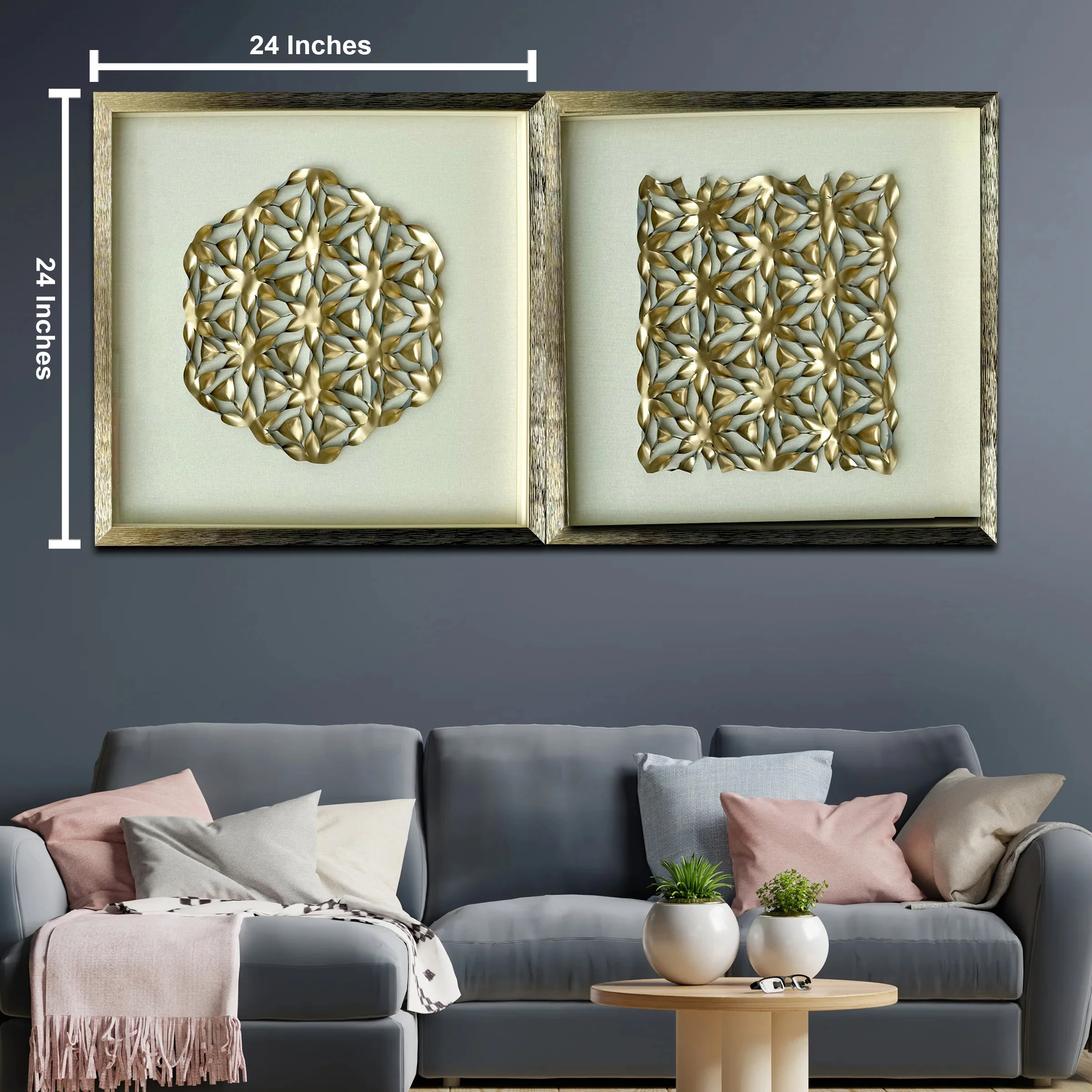 Elegant Matrix & Mystic Mandala Shadow Box Wall Decoration Piece - Set of 2 - Image 2