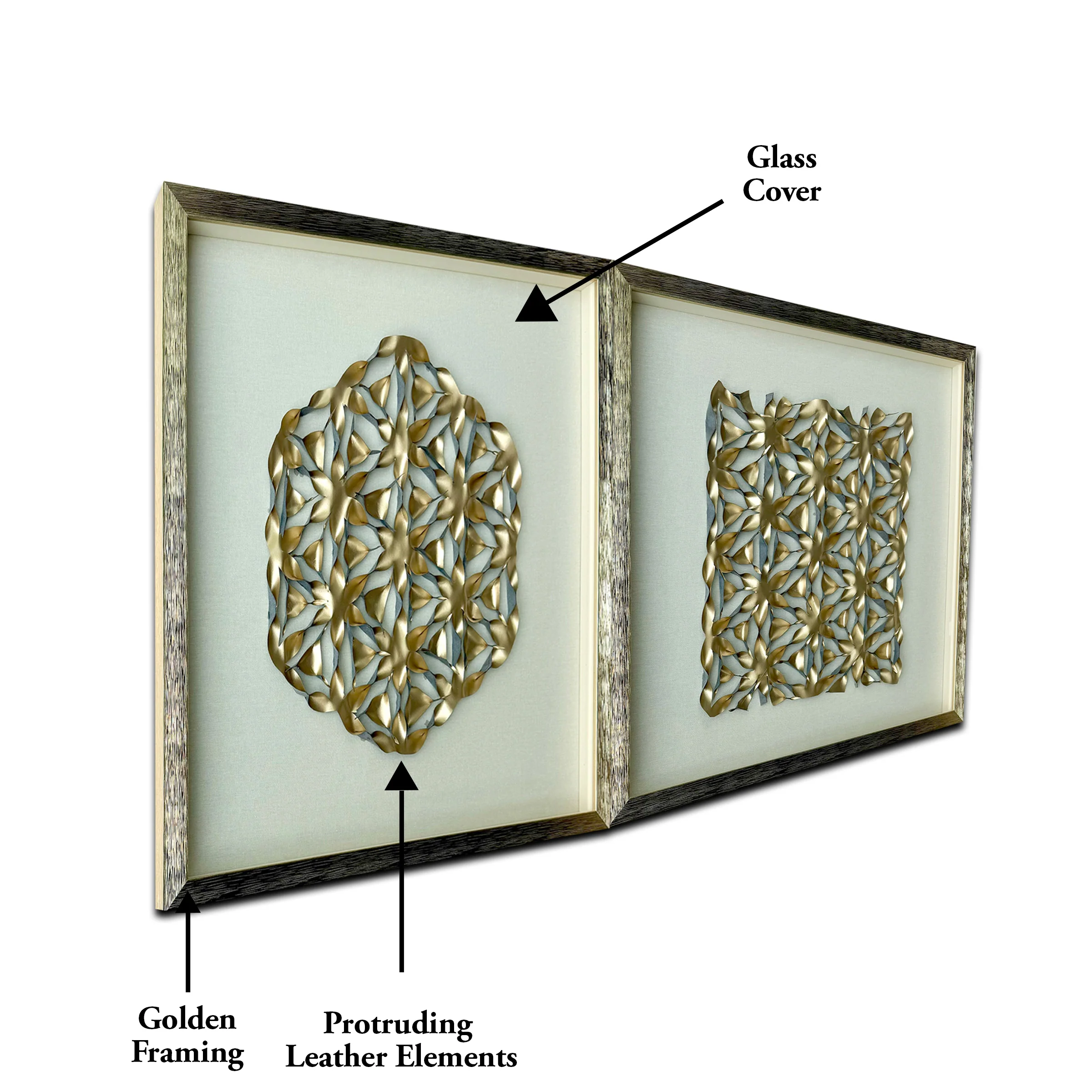 Elegant Matrix & Mystic Mandala Shadow Box Wall Decoration Piece - Set of 2 - Image 3