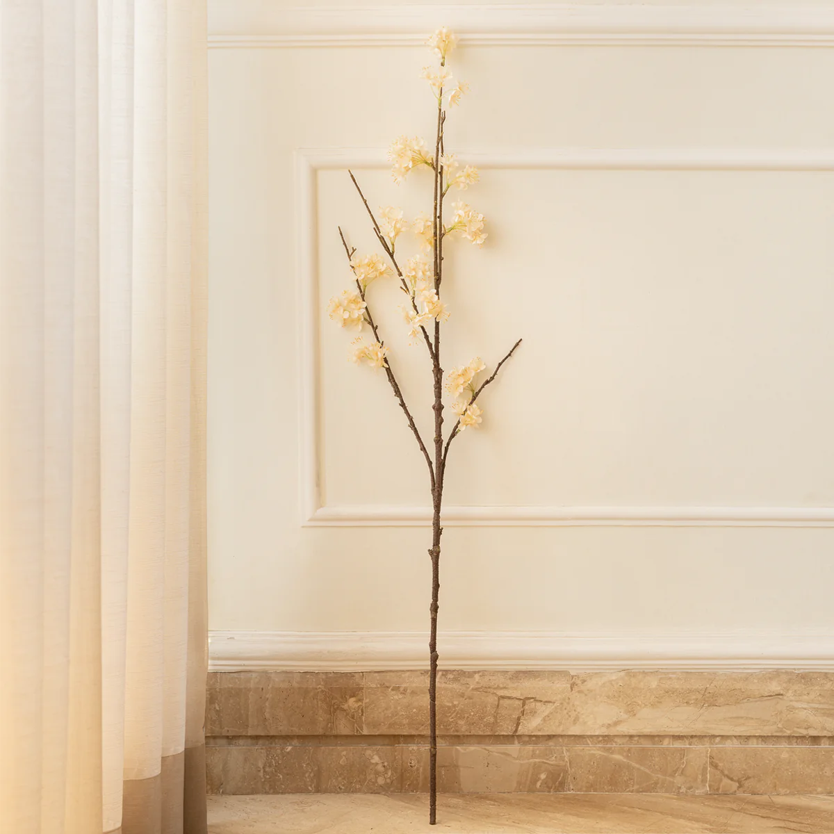 Elegant White Cherry Bloom Artificial Stem (Single Stem Only) - Image 3