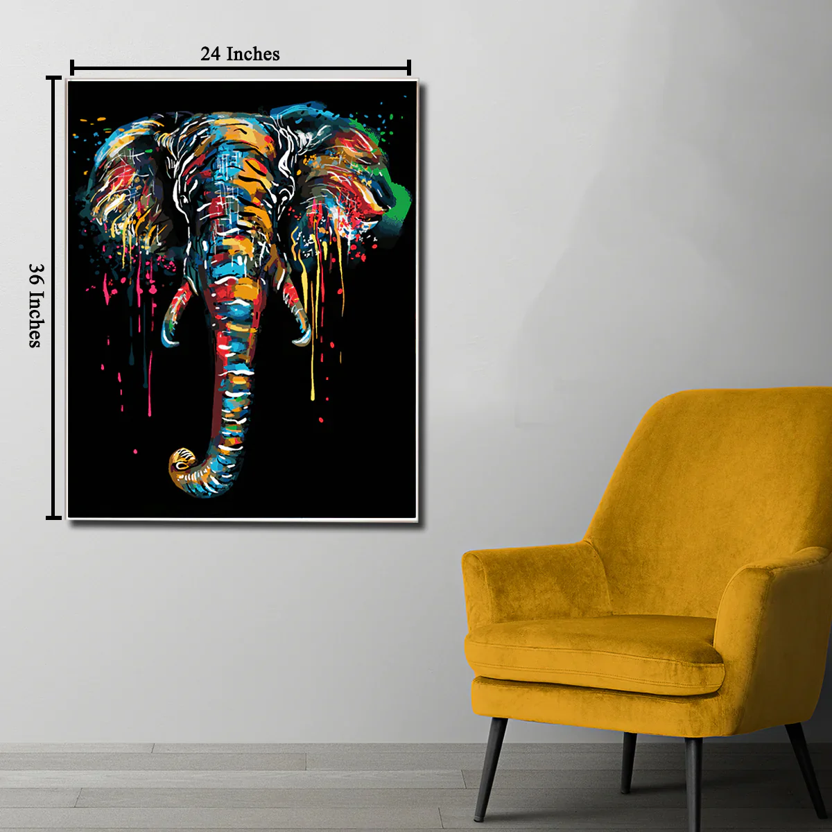 Elephant Paradise Framed Canvas Painting for Wall Art - Image 2