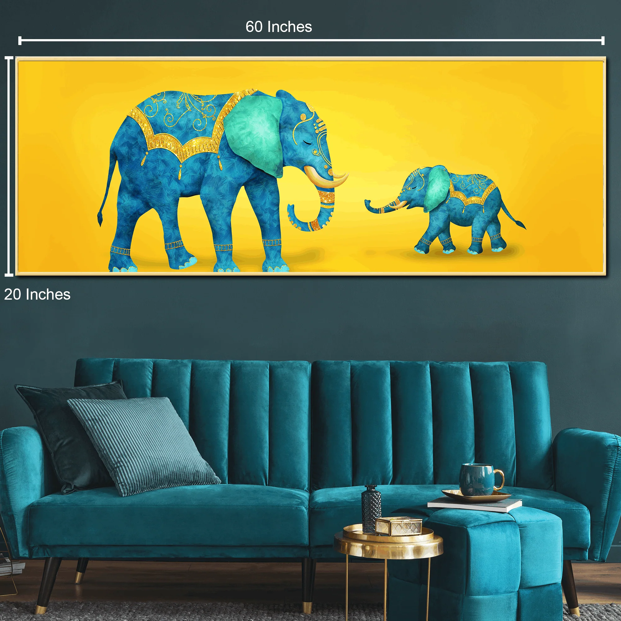Elephant's Graceful Glow Canvas Art Wall Painting - Image 2