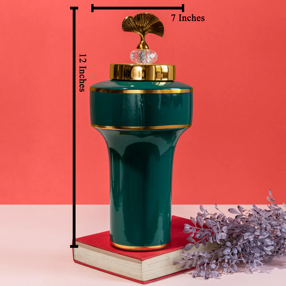 Emerald Elegance Decorative Ceramic Vase - Big - Image 2