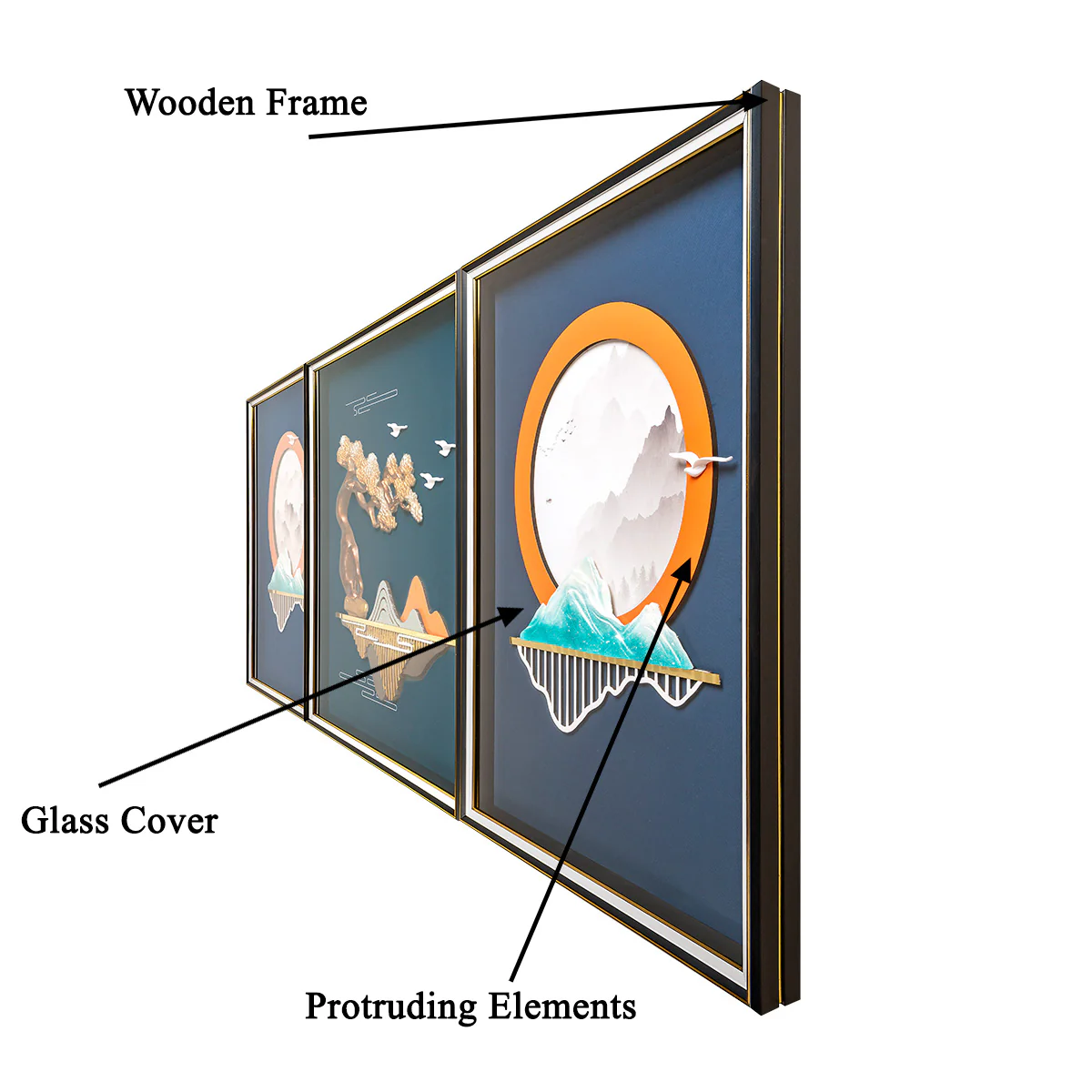 Enigmatic Enclaves Wall Decoration Shadow Box - Set of 3 - Image 2