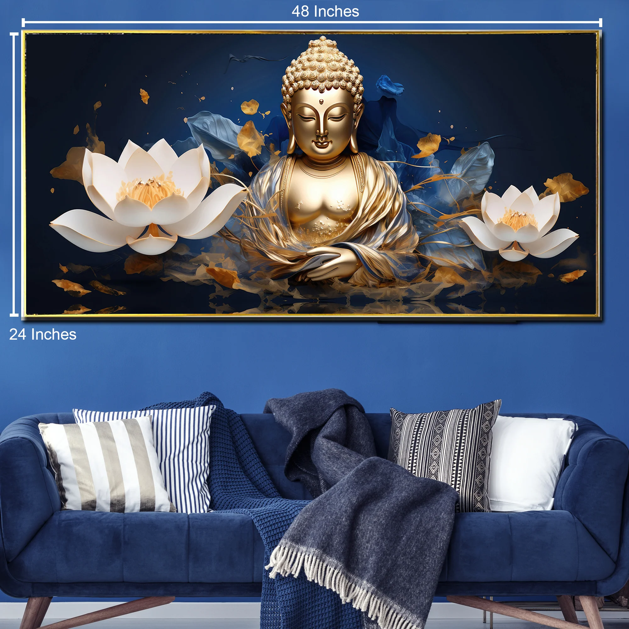 Enlightened Buddha's Oasis Canvas Painting for Living Room - Image 2