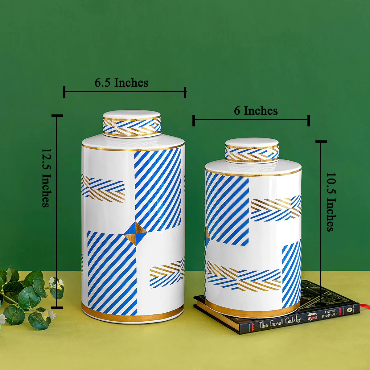 Ergazo Ceramic Jars - Pair - Image 2