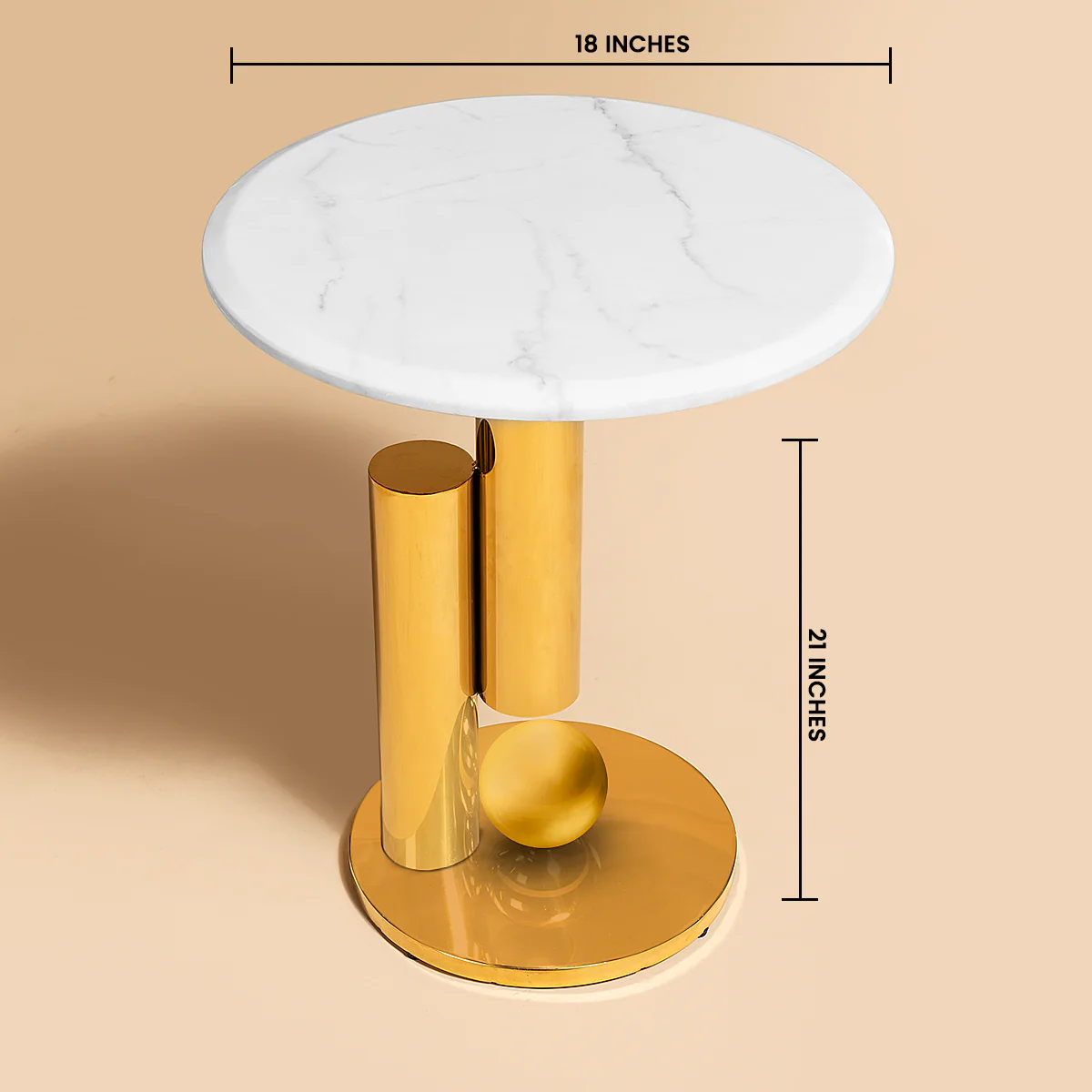 Ethereal Haven Side Table (Stainless Steel) - Gold - Image 3